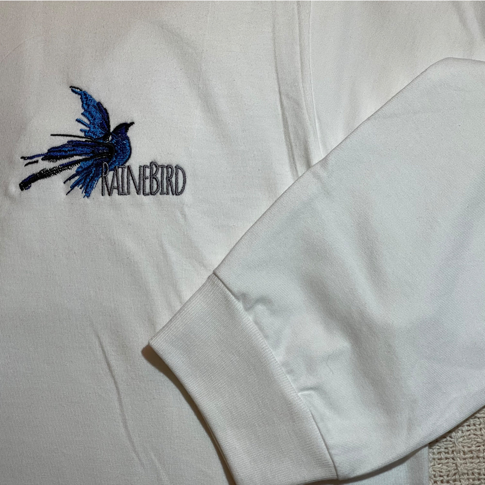 100% Certified Organic Ring Spun Long Sleeve Cotton Tee. Color White