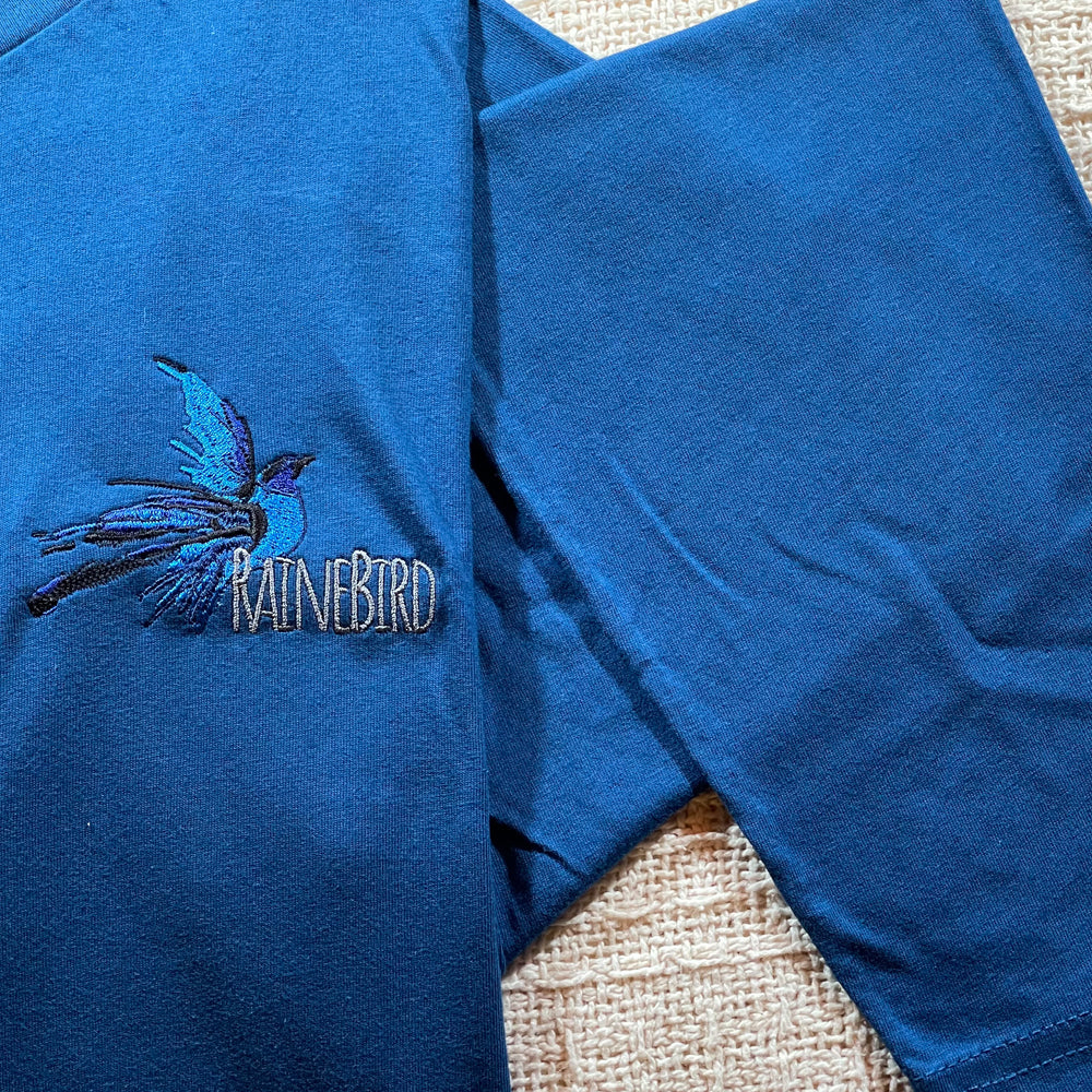 Long Sleeve Cotton Tee Shirt Color Cool Blue